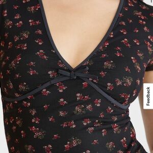 Aeropostale Black Floral Sleepwear Top